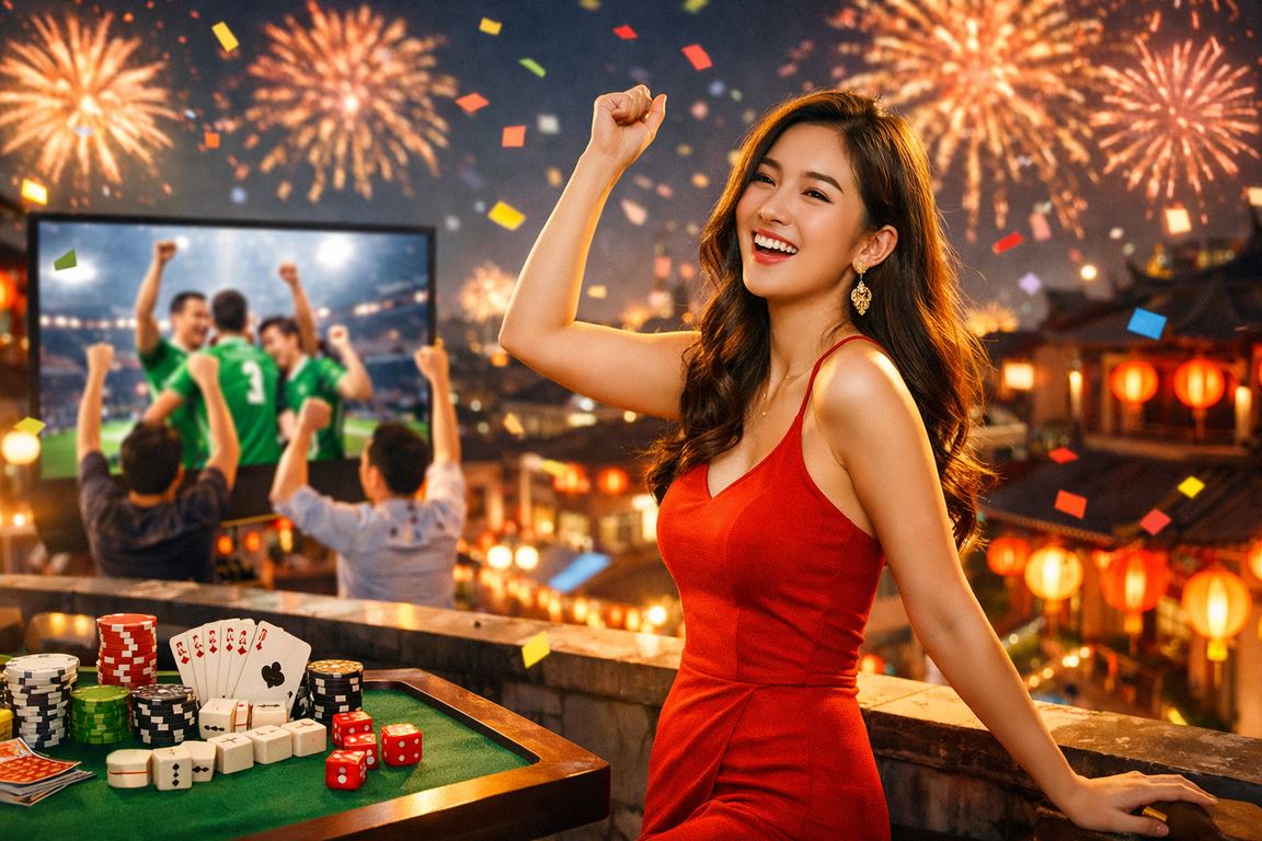 Người chơi tại Hà Nội tham gia game bài với đèn lồng rực rỡ trong đêm